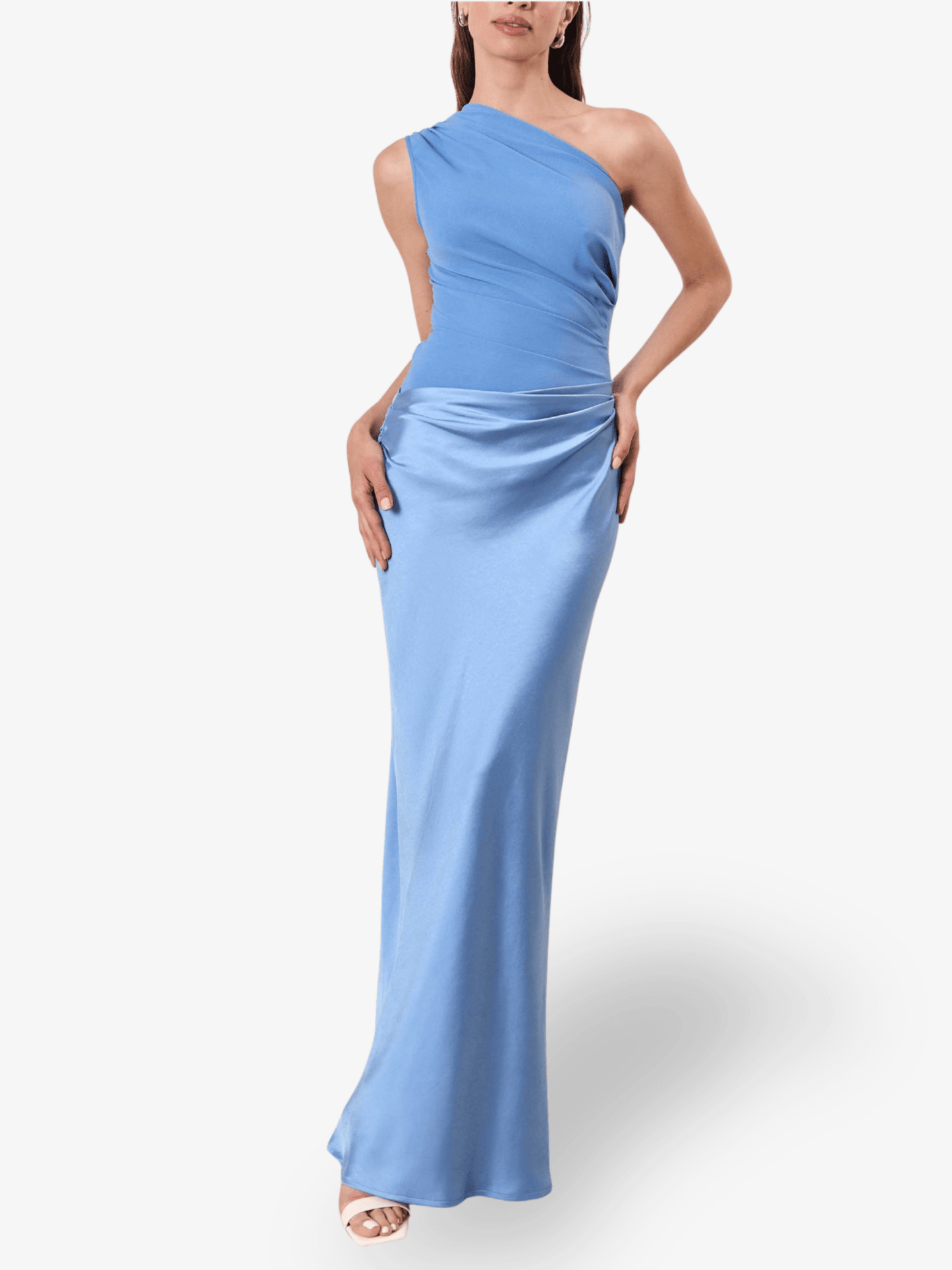 Alina | One - Shoulder Pleated Maxi Dress - Lora Toronto