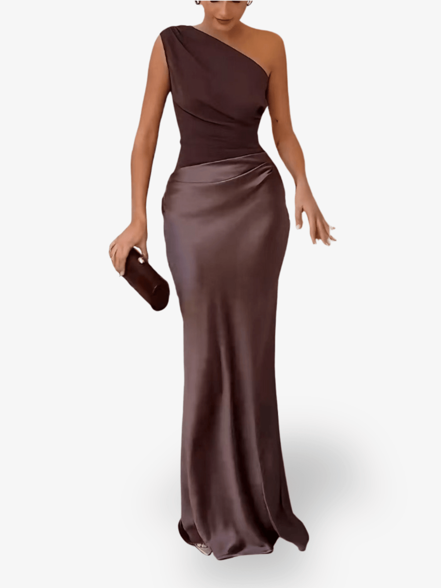 Alina | One - Shoulder Pleated Maxi Dress - Lora Toronto