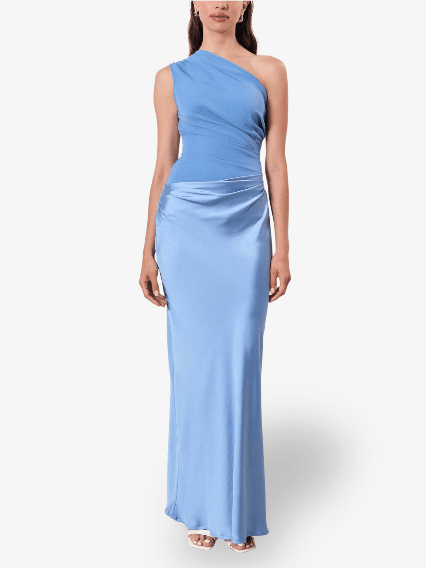 Alina | One - Shoulder Pleated Maxi Dress - Lora Toronto