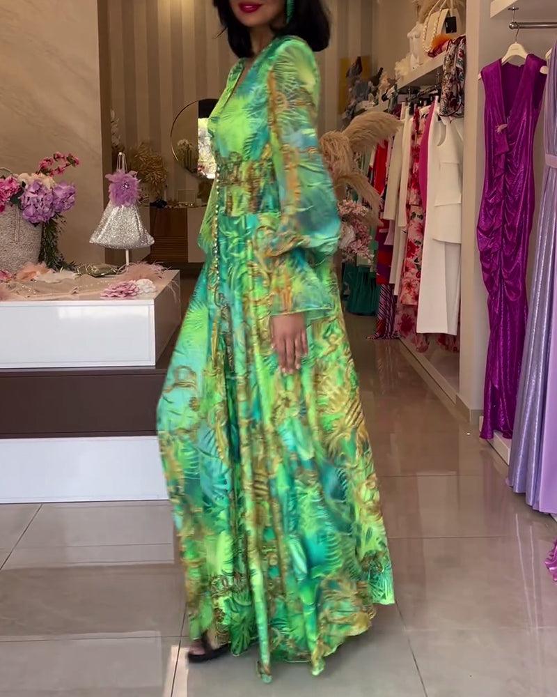 Aria | Elegant Floral Printed Maxi Dress - Lora Toronto