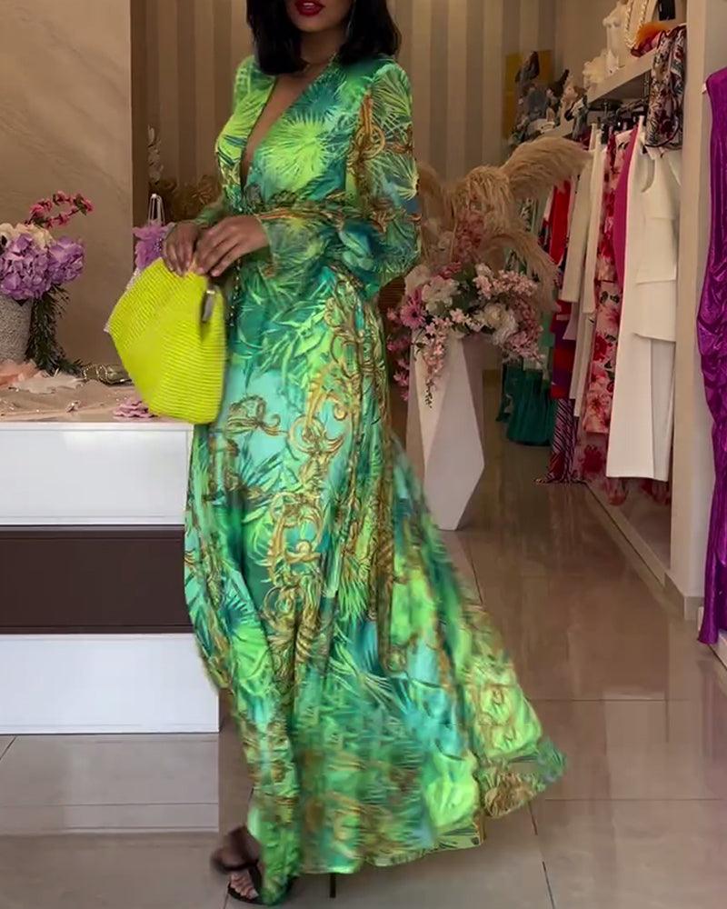 Aria | Elegant Floral Printed Maxi Dress - Lora Toronto