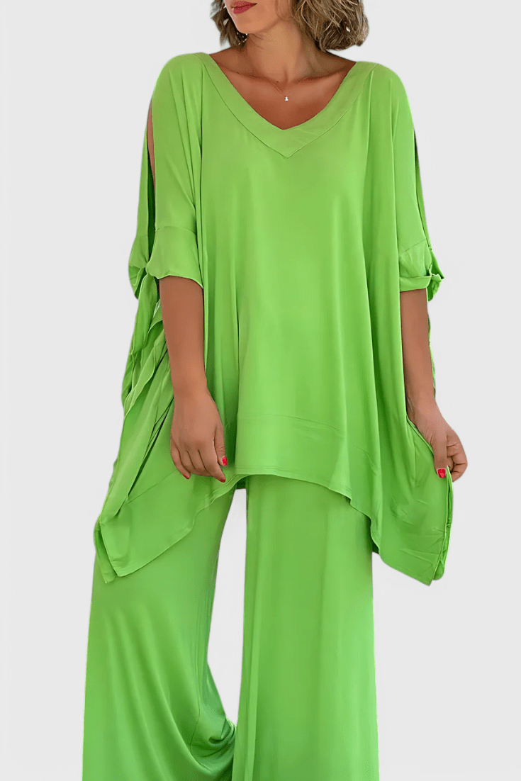 Cecilia Two - Piece Set with Off - Shoulder Detail - Lora Toronto
