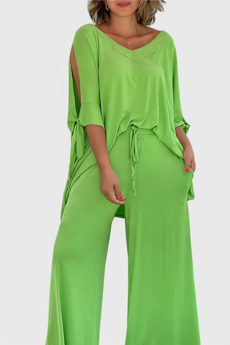 Cecilia Two - Piece Set with Off - Shoulder Detail - Lora Toronto
