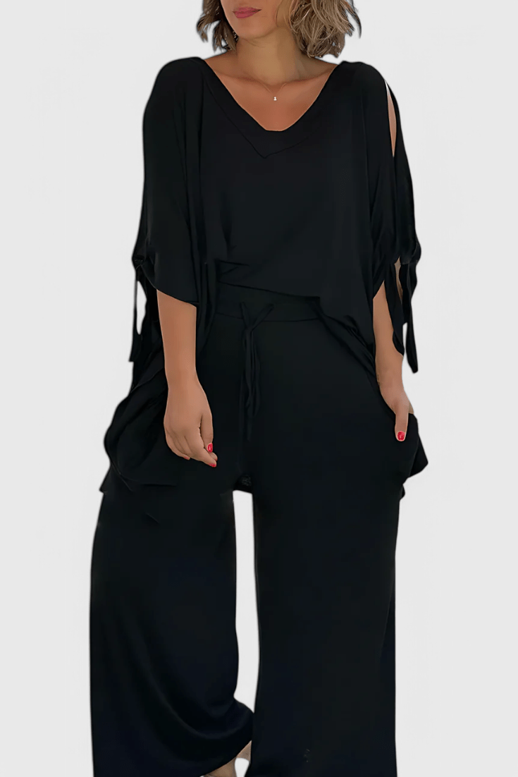 Cecilia Two - Piece Set with Off - Shoulder Detail - Lora Toronto