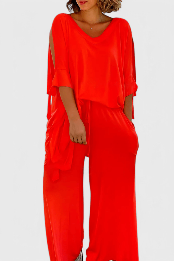 Cecilia Two - Piece Set with Off - Shoulder Detail - Lora Toronto