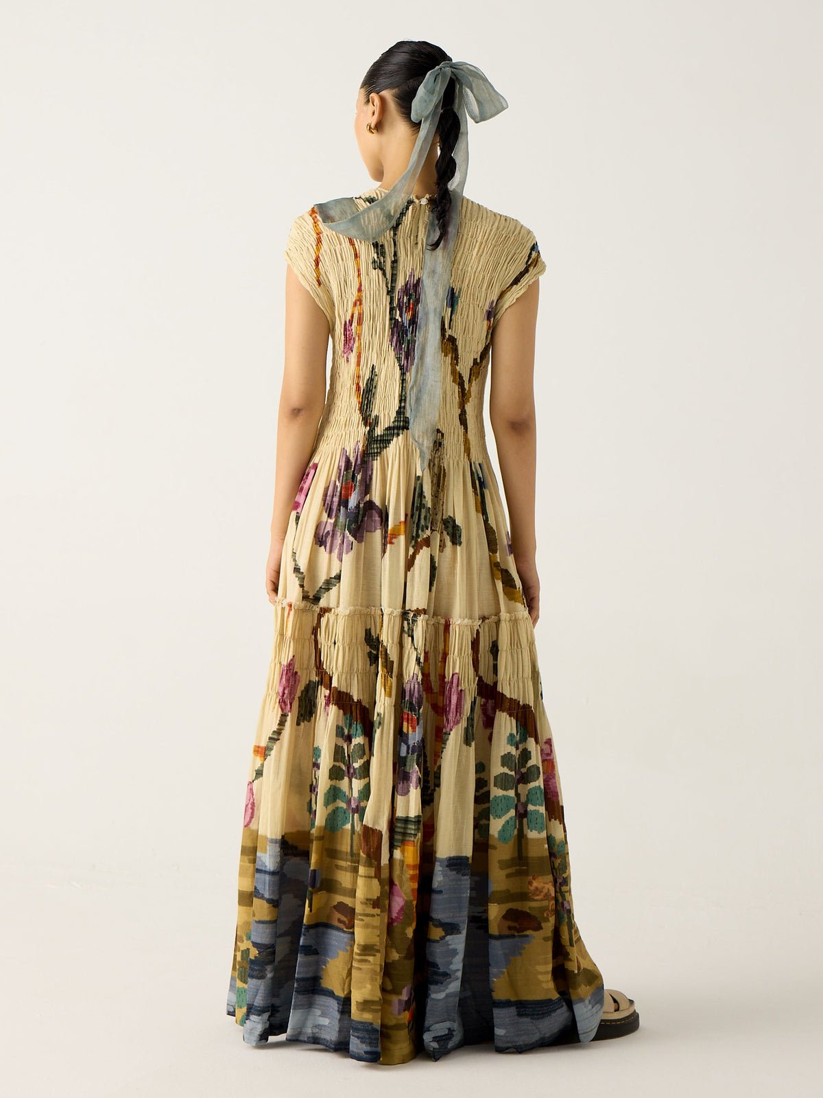 Clara | Pleated Print Maxi Dress - Lora Toronto
