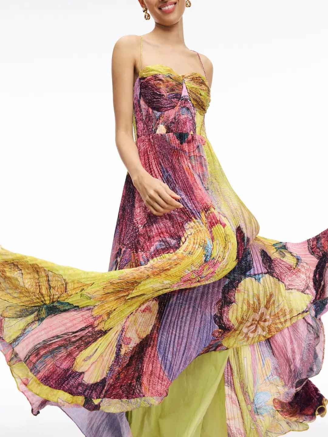 Delilah | Pleated Maxi Dress - Lora Toronto