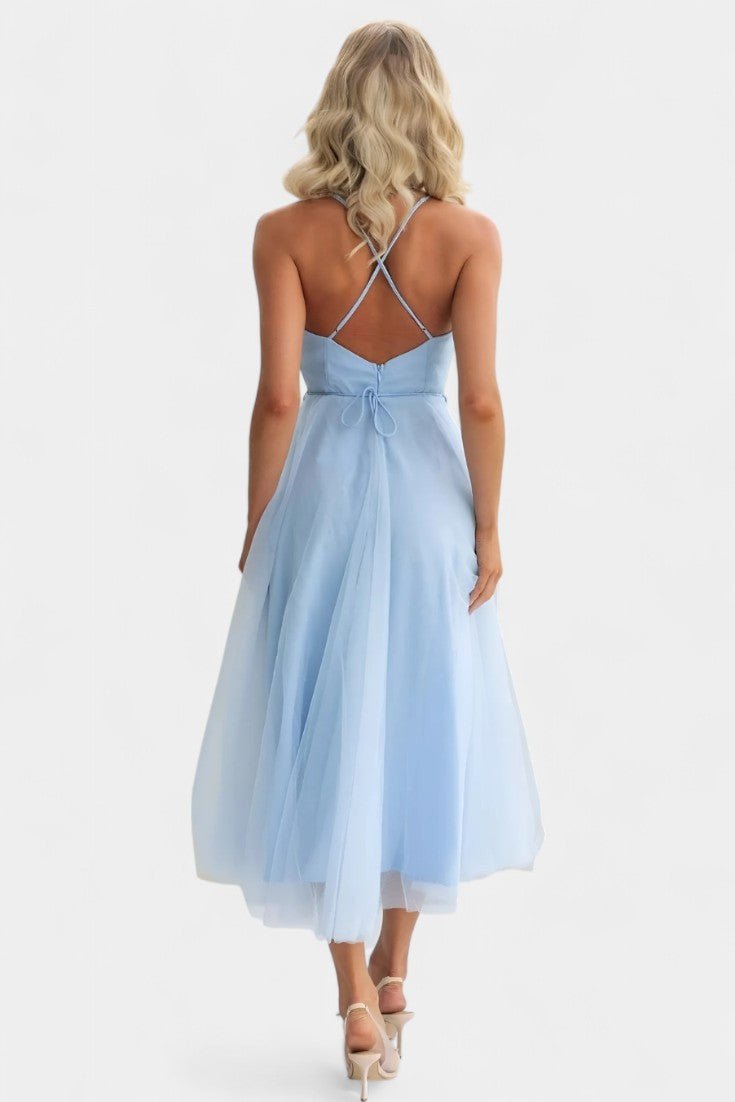 Eileen | Corset Tulle Midi Dress - Lora Toronto