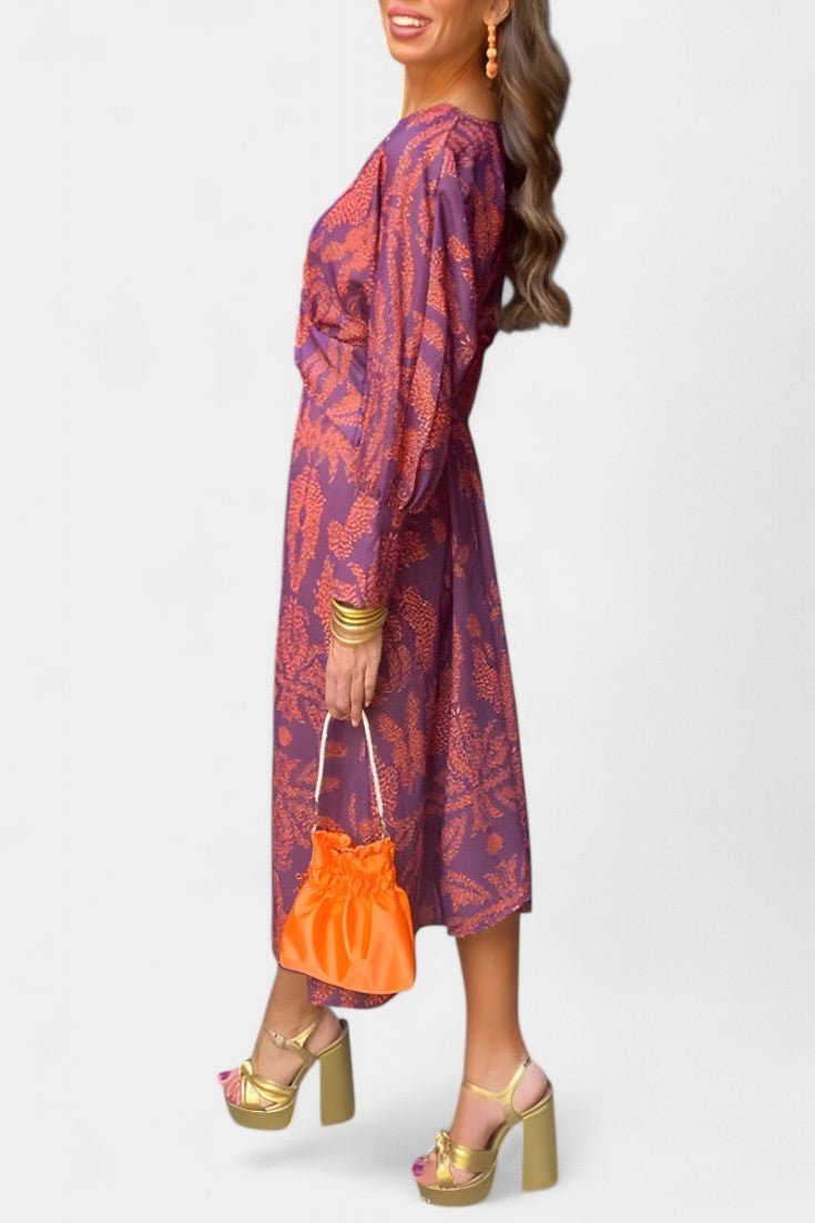 Elara Knotted V - Neck Soft Dress - Lora Toronto