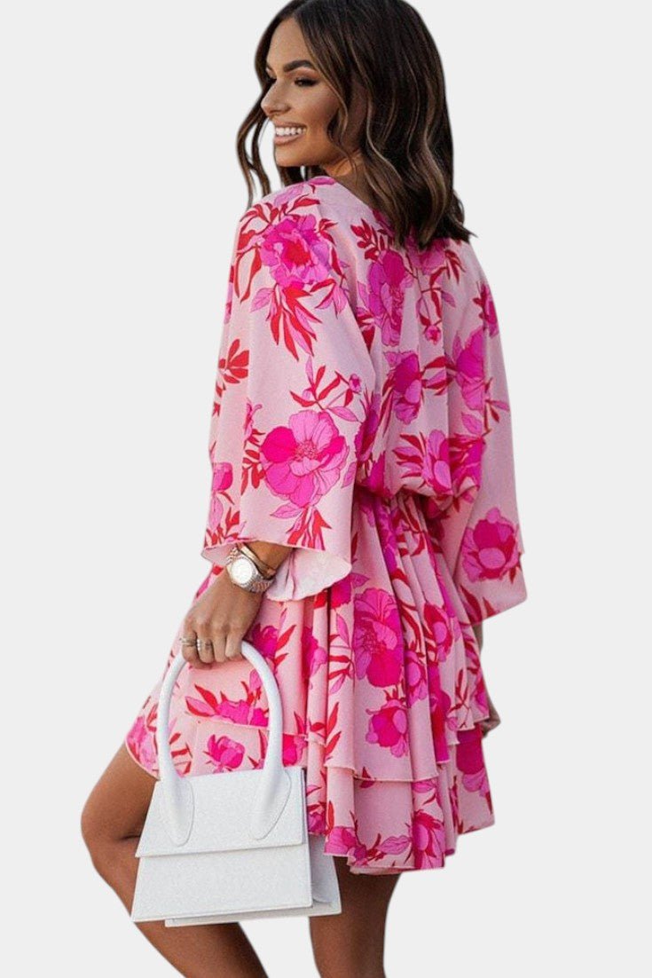 Eliza Twist - Front Floral Wrap Mini Dress - Lora Toronto