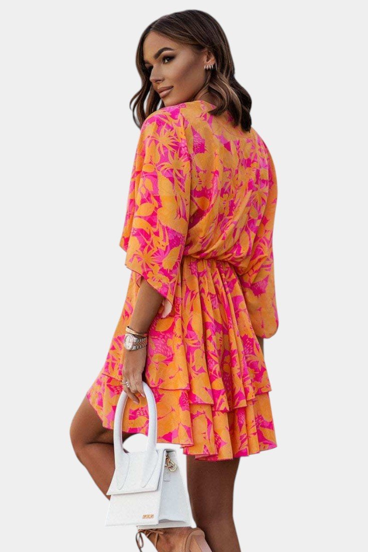 Eliza Twist - Front Floral Wrap Mini Dress - Lora Toronto