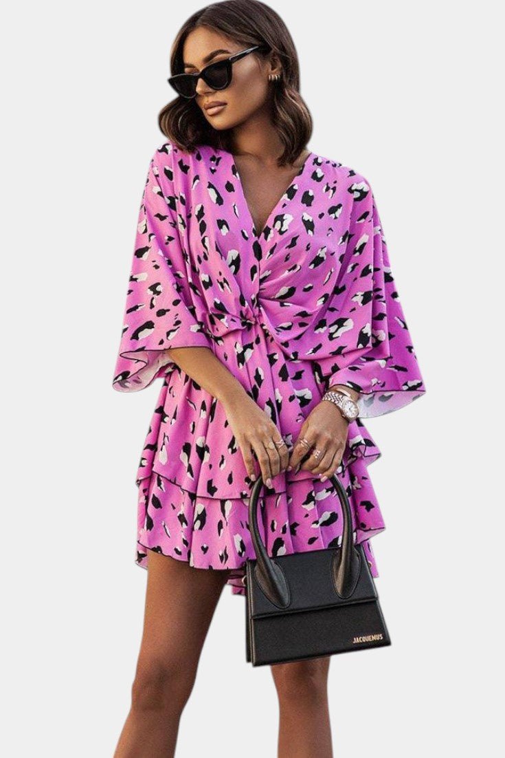Eliza Twist - Front Floral Wrap Mini Dress - Lora Toronto