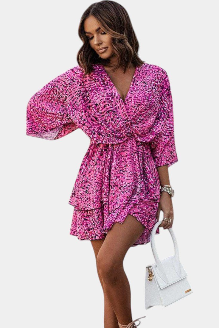 Eliza Twist - Front Floral Wrap Mini Dress - Lora Toronto