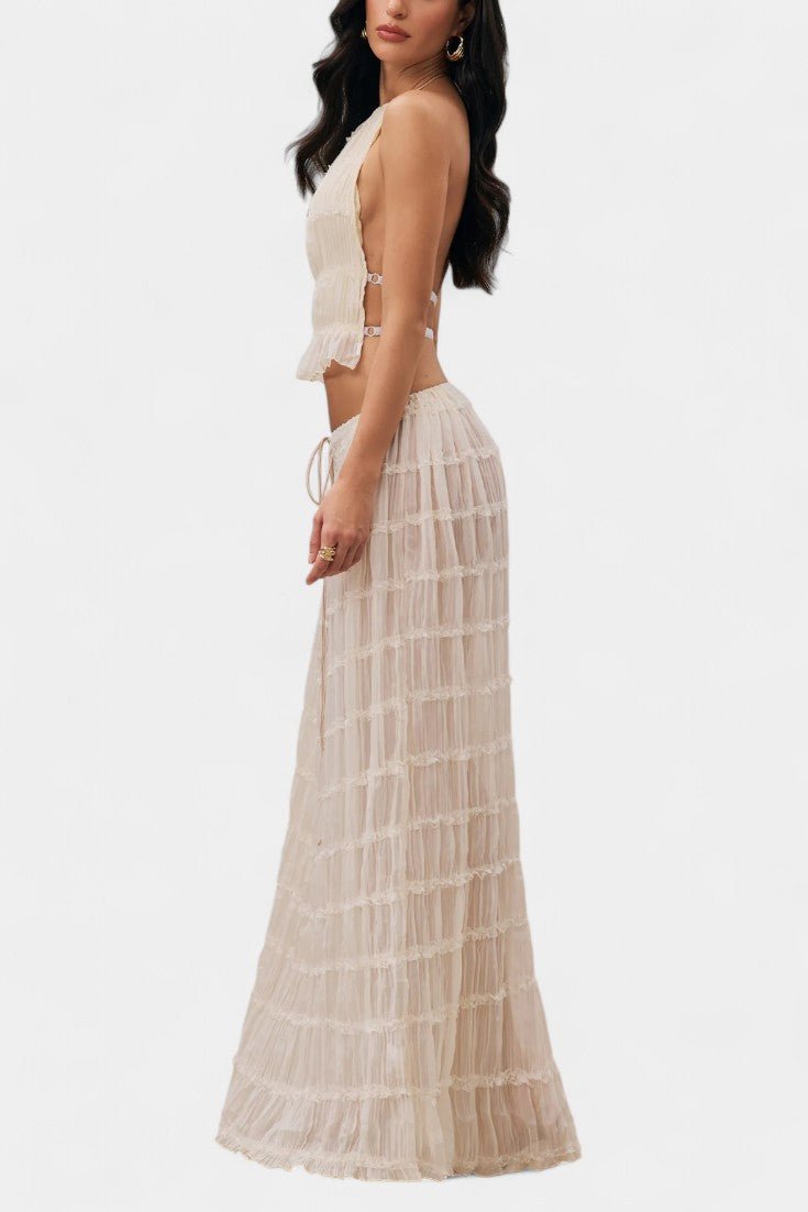 Eugenie Pleated Top & Skirt Matching Set - Lora Toronto
