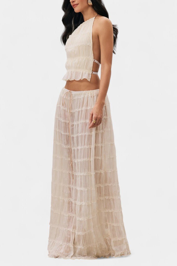 Eugenie Pleated Top & Skirt Matching Set - Lora Toronto