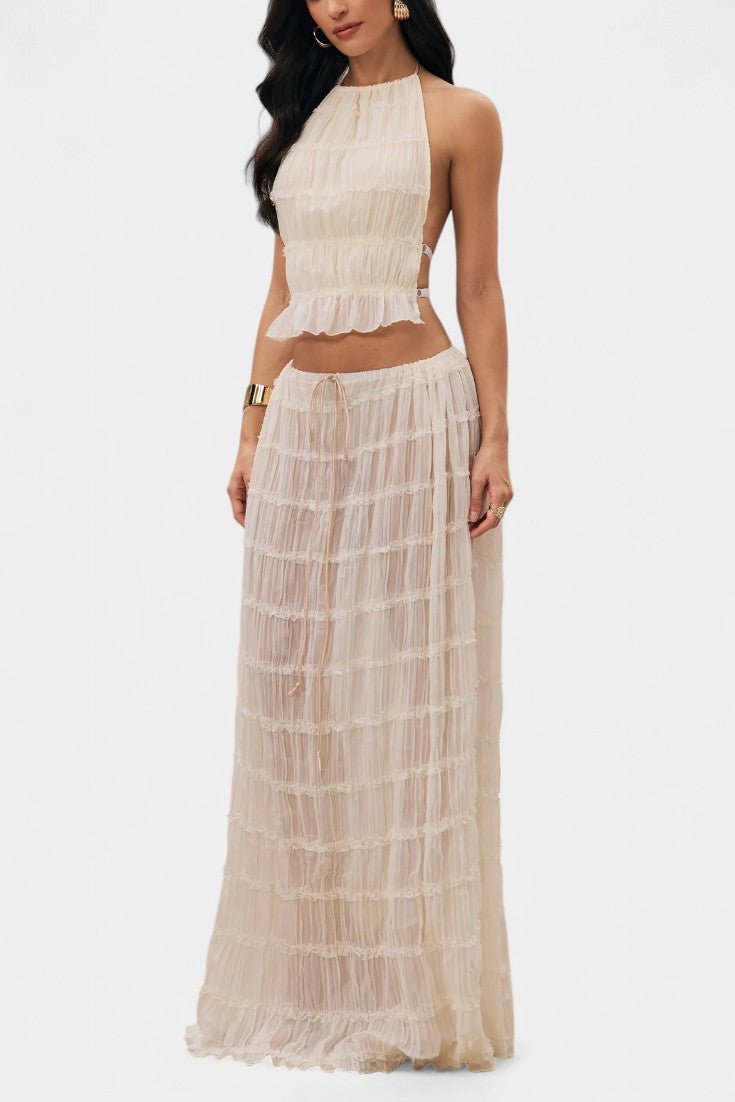 Eugenie Pleated Top & Skirt Matching Set - Lora Toronto