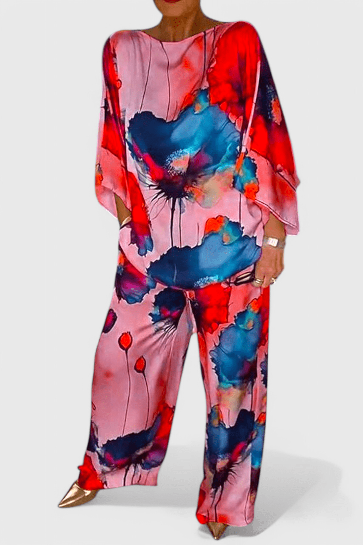 Karoline Floral Two - Piece Set with Relaxed Fit - Lora Toronto