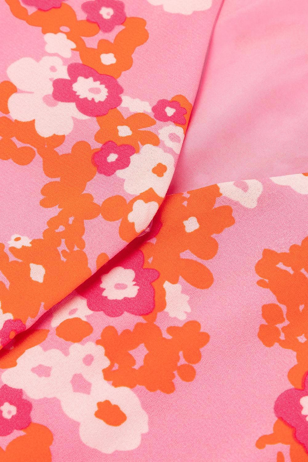 Kimberly | V - Neck Floral Ruffle Dress - Lora Toronto