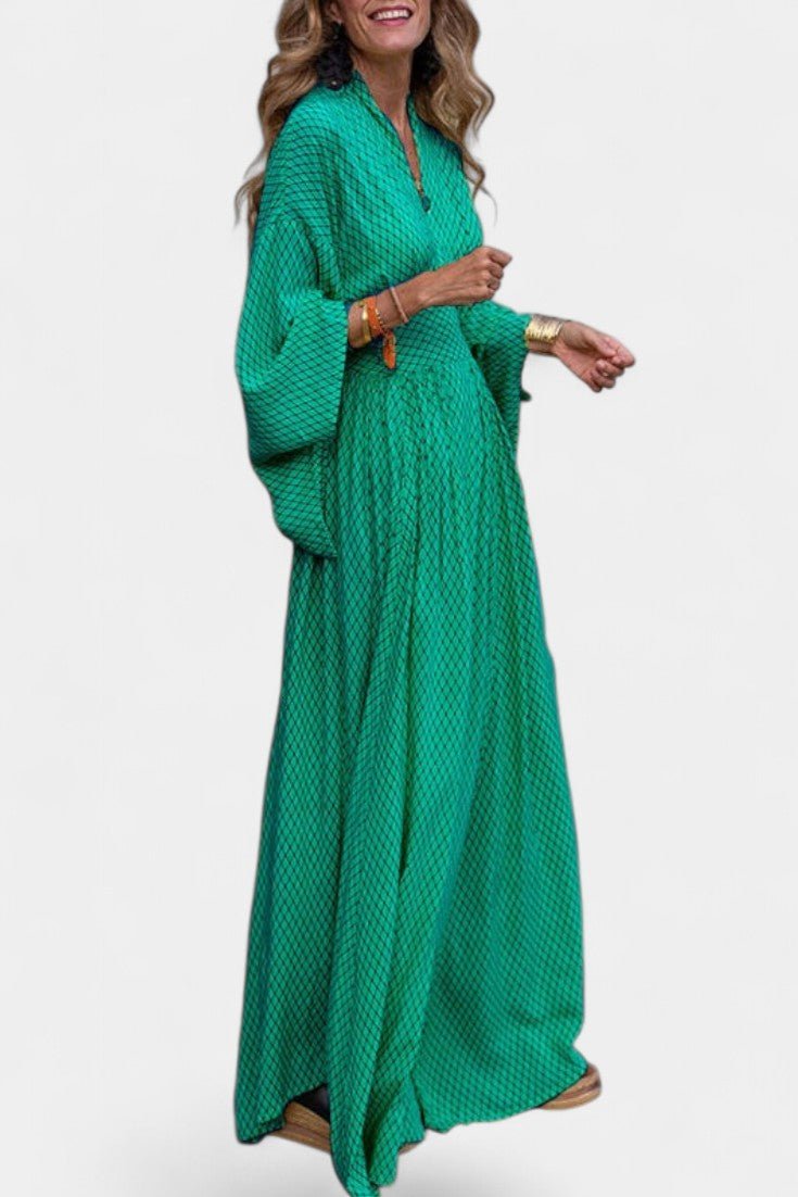 Lamiss | V - Neck Long Sleeve Flowy Maxi Dress - Lora Toronto
