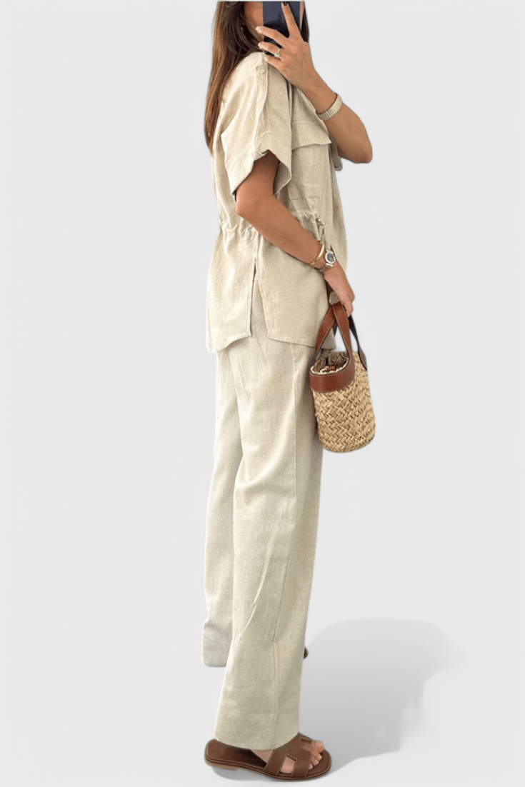 Lani Relaxed Two - Piece Shirt and Trousers Set - Lora Toronto