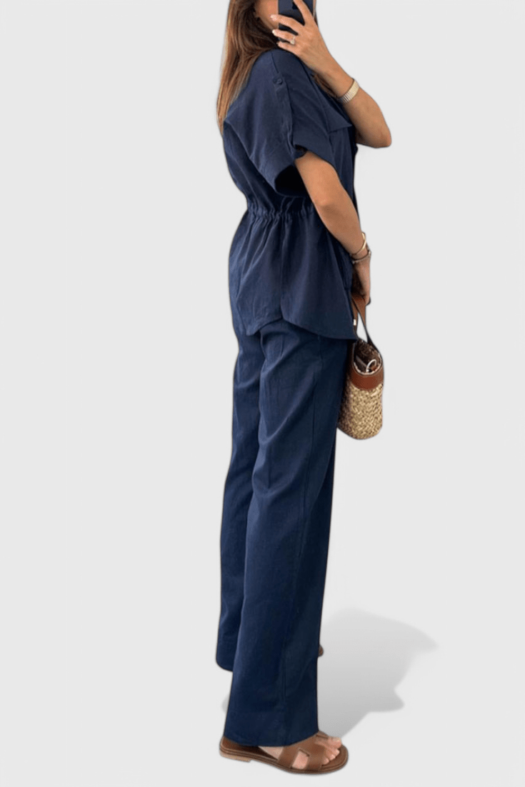 Lani Relaxed Two - Piece Shirt and Trousers Set - Lora Toronto