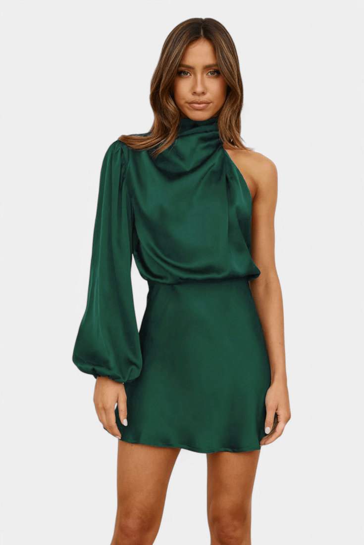 Mara | One - Shoulder Draped Dress - Lora Toronto