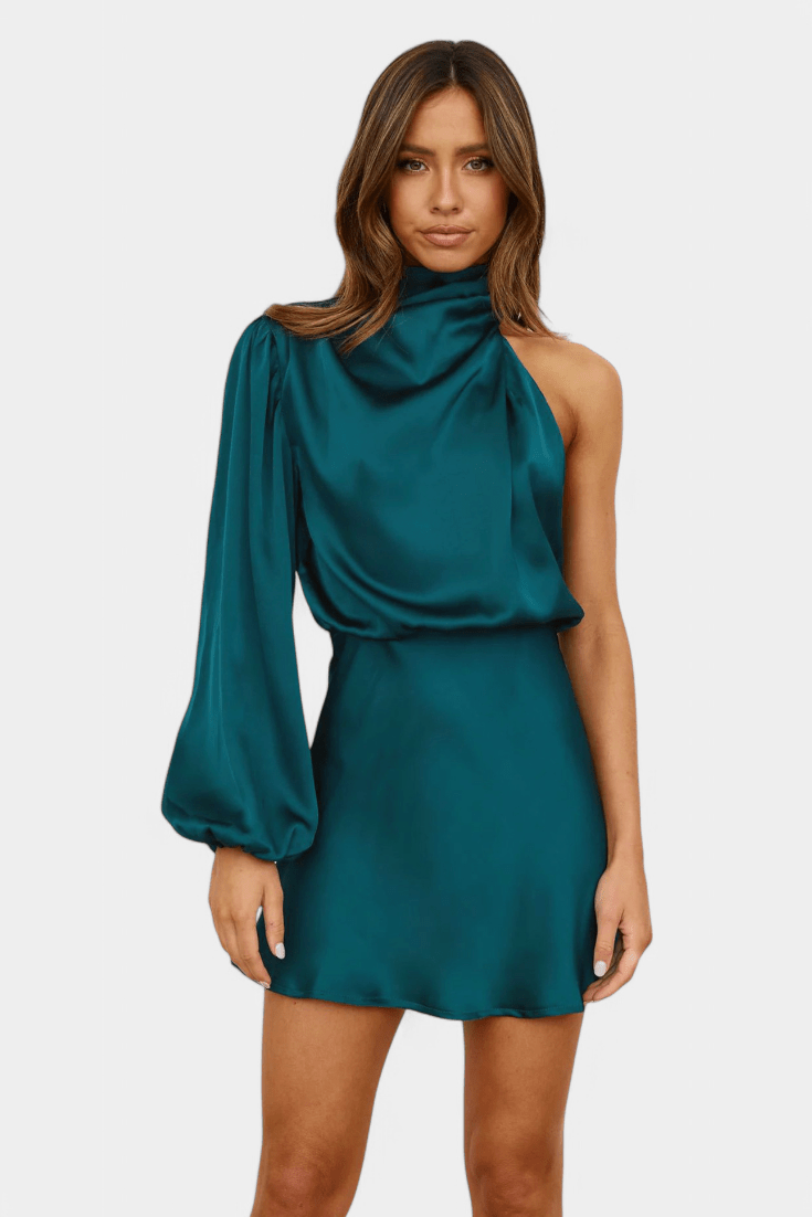 Mara | One - Shoulder Draped Dress - Lora Toronto