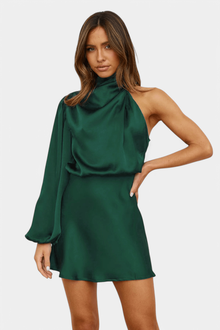 Mara | One - Shoulder Draped Dress - Lora Toronto