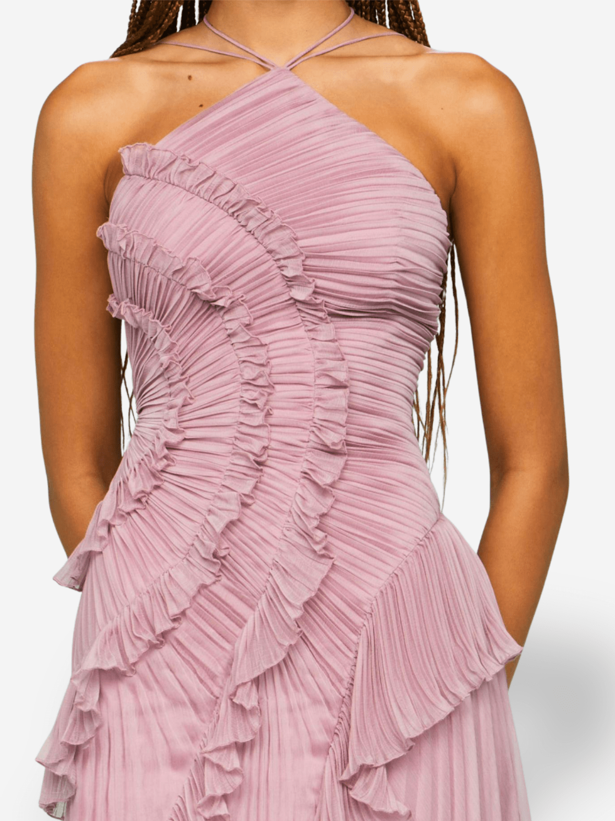Marina | Maxi Pleated Chiffon Dress - Lora Toronto