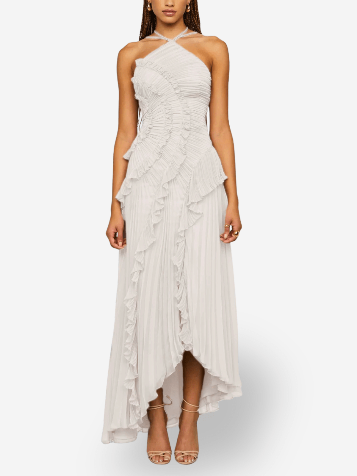 Marina | Maxi Pleated Chiffon Dress - Lora Toronto