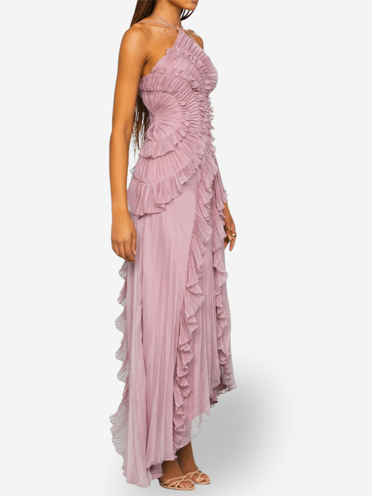 Marina | Maxi Pleated Chiffon Dress - Lora Toronto