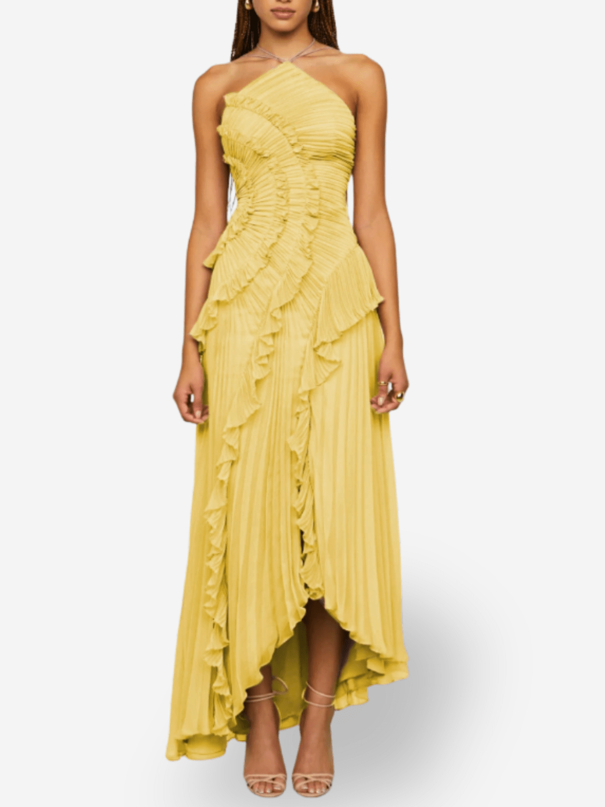 Marina | Maxi Pleated Chiffon Dress - Lora Toronto