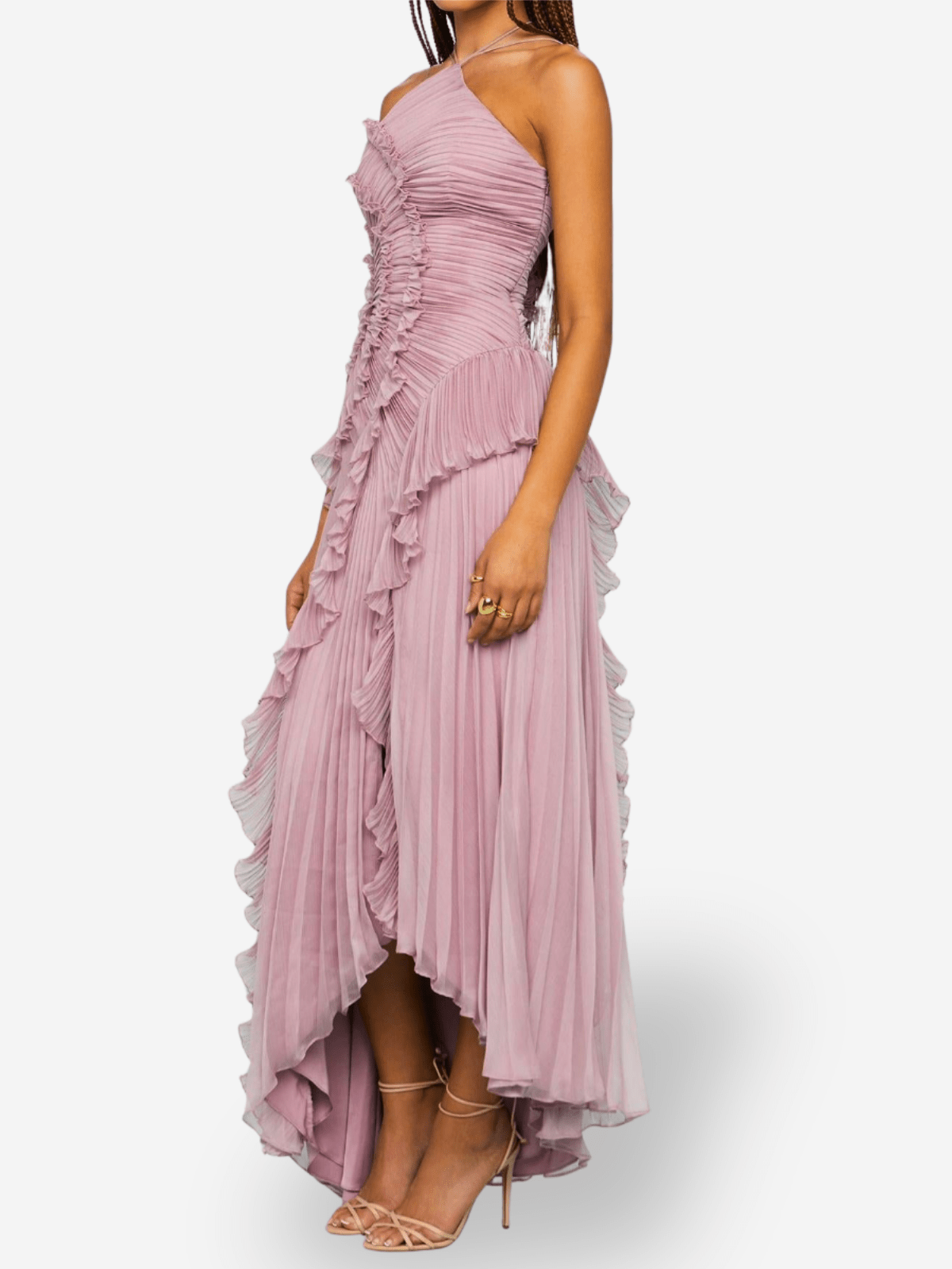 Marina | Maxi Pleated Chiffon Dress - Lora Toronto
