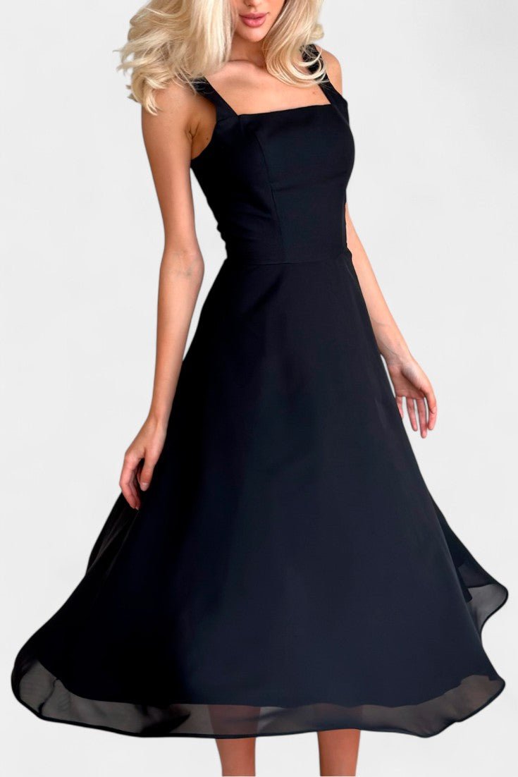 Mary | Sleeveless Fit and Flare A - Line Midi Dress - Lora Toronto