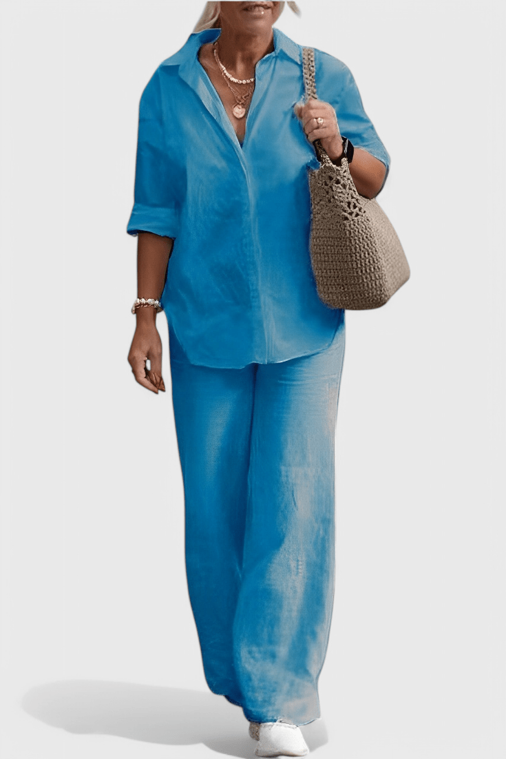 Skye Button Detail Two - Piece Set - Lora Toronto