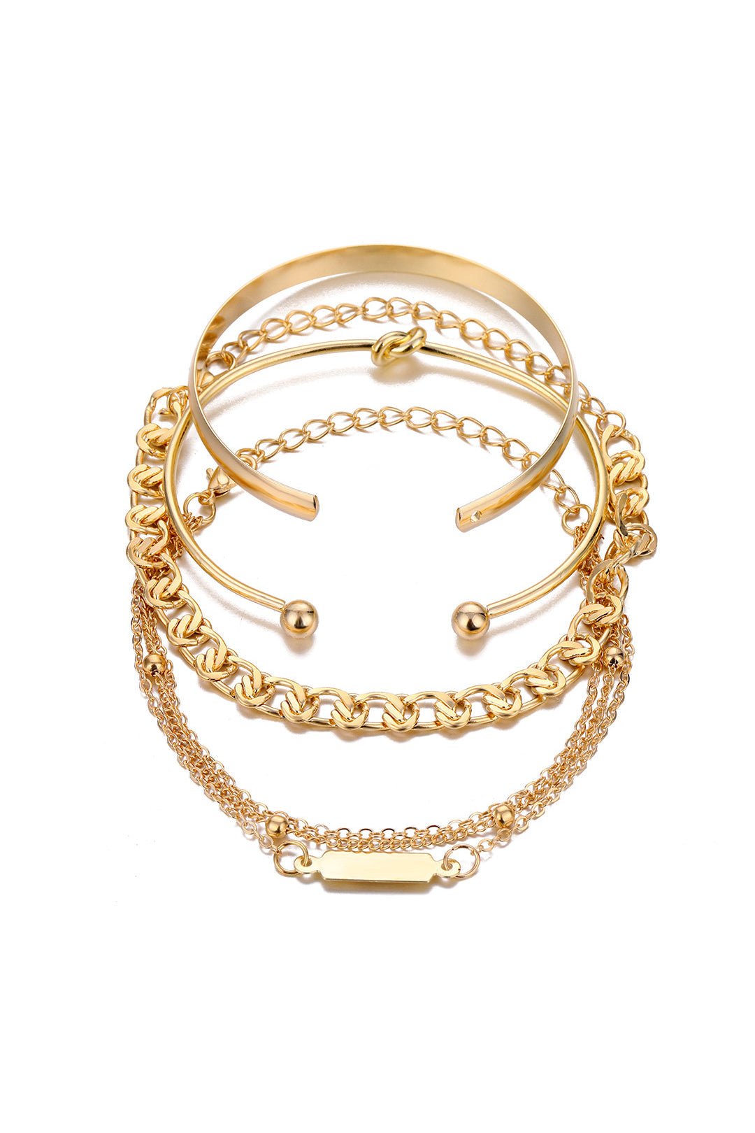 4 - pcs Metal Chain Bracelet Set - Lora Toronto
