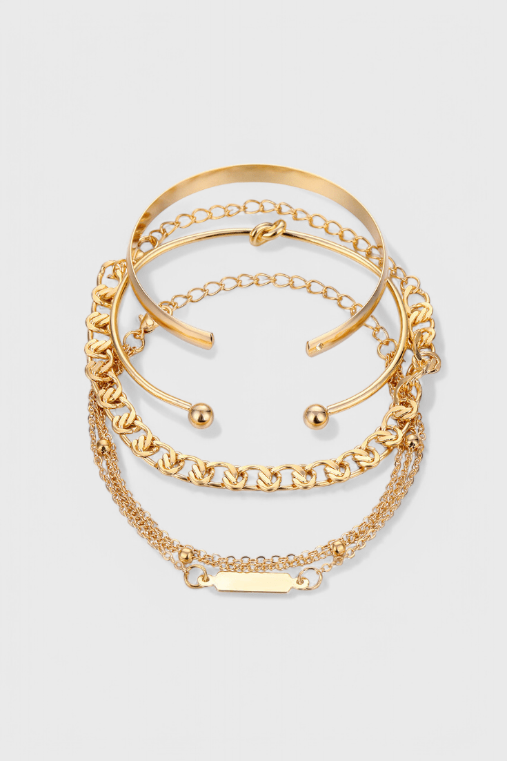 4 - pcs Metal Chain Bracelet Set - Lora Toronto