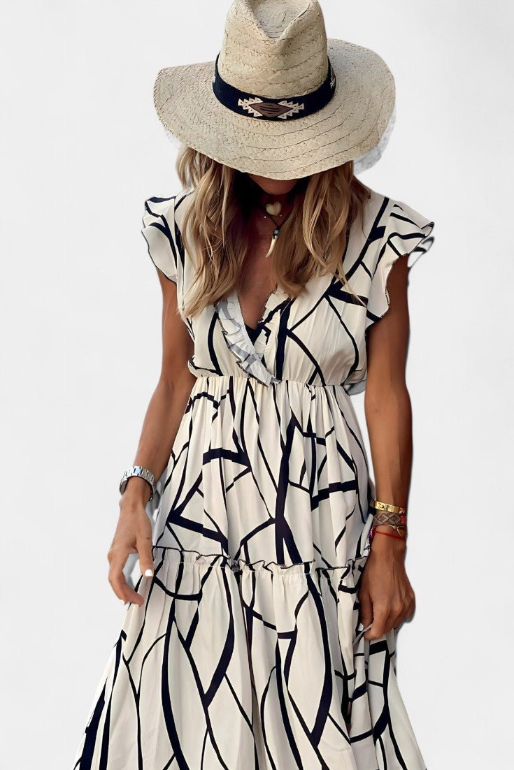 Aiden | Elegant Printed Dress - Lora Toronto