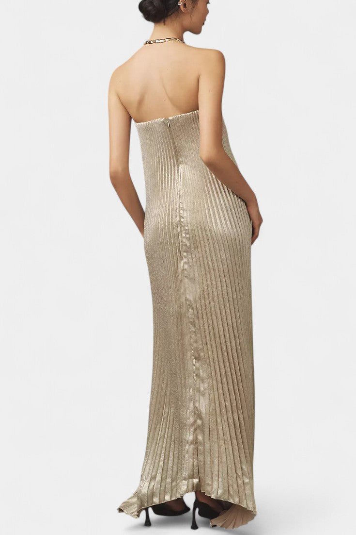 Andreia Pleated A - Line Strapless Maxi Dress - Lora Toronto