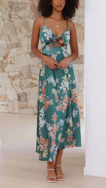 Aurora | Floral Midi Dress - Lora Toronto