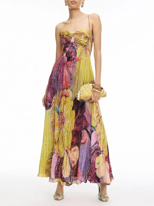 Delilah | Pleated Maxi Dress - Lora Toronto