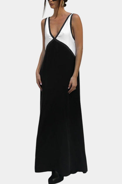 Diamond | Lightweight V - Neck Maxi Dress - Lora Toronto