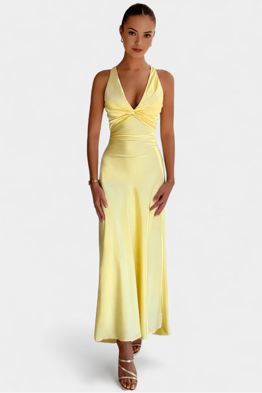 Dolores Sleeveless Twist - Waist Maxi Dress - Lora Toronto