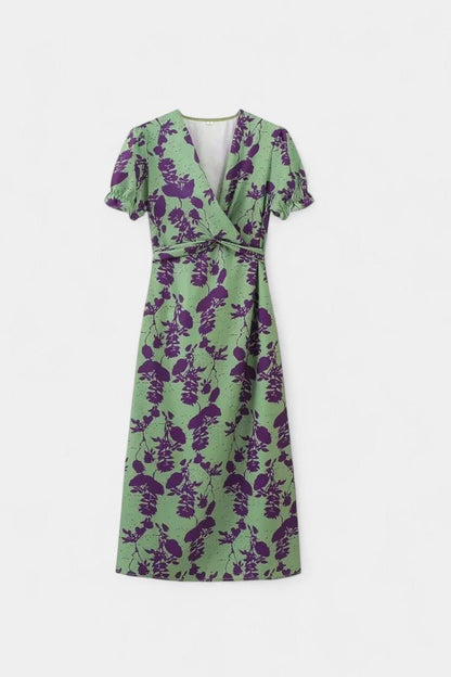 Elara | Knotted Floral Elegance Dress - Lora Toronto