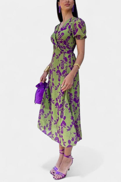 Elara | Knotted Floral Elegance Dress - Lora Toronto