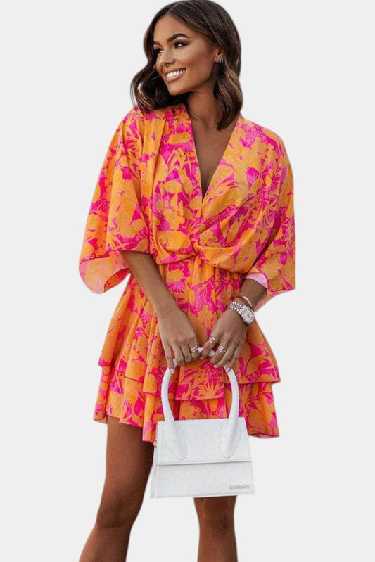 Eliza Twist - Front Floral Wrap Mini Dress - Lora Toronto