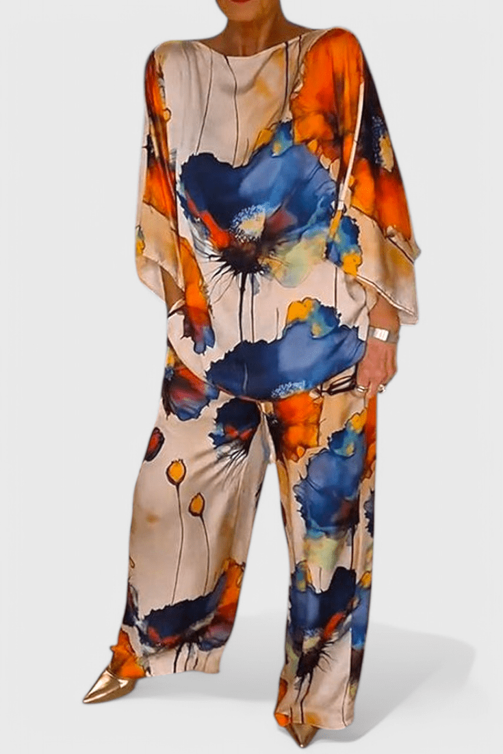 Karoline Floral Two - Piece Set with Relaxed Fit - Lora Toronto