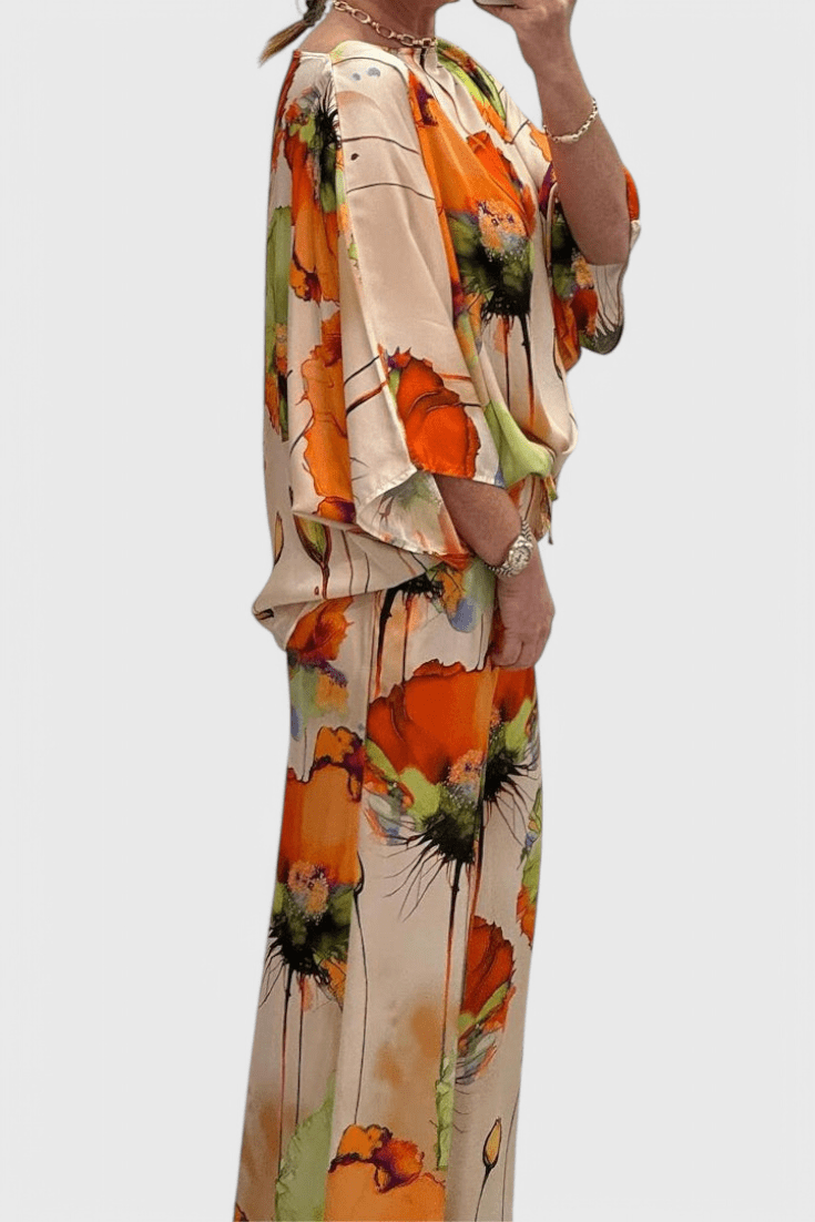 Karoline Floral Two - Piece Set with Relaxed Fit - Lora Toronto