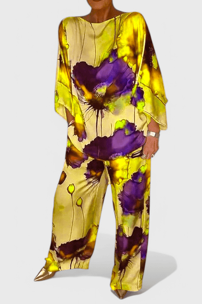 Karoline Floral Two - Piece Set with Relaxed Fit - Lora Toronto
