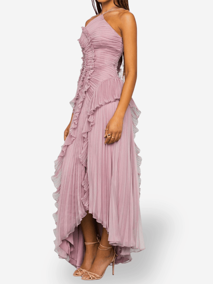 Marina | Maxi Pleated Chiffon Dress - Lora Toronto